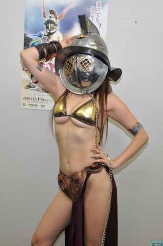 Illustration for article titled NSFW: Bikini Gladiator Underboob Cosplay Features Smaller Bikini, Princess Leia